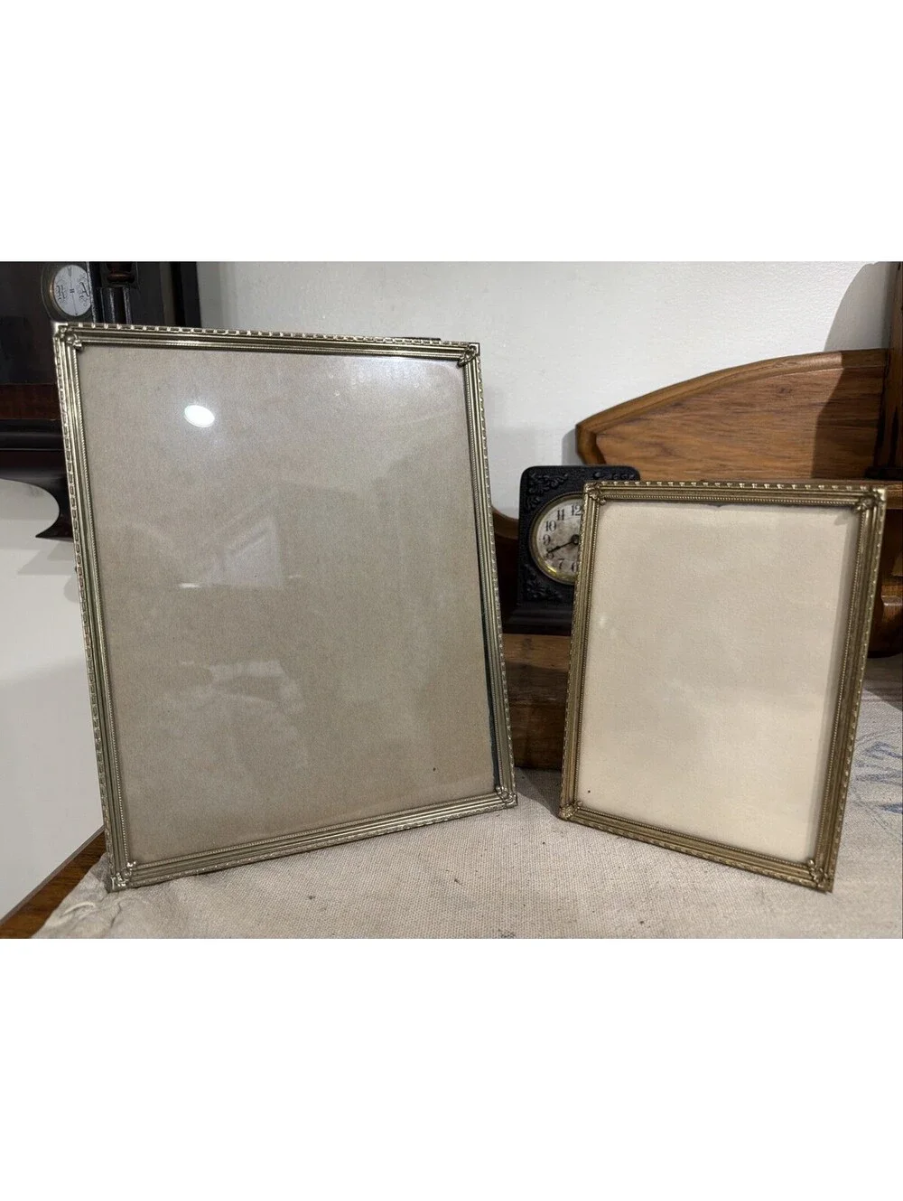 VTG Ornate Picture Frame Gold Tone Filigree Matching Set 8x10 And 5x7 Cottage